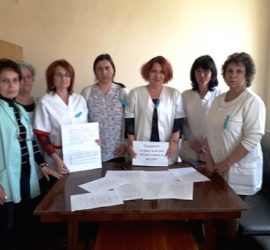 Медицински сестри в Панагюрище подкрепиха националния протест за достойни възнаграждения